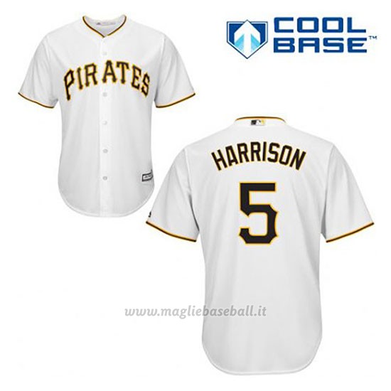 Maglia Baseball Uomo Pittsburgh Pirates Josh Harrison 5 Bianco 1ªCool Base